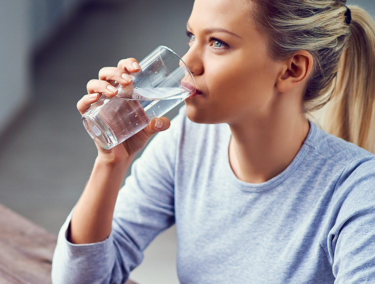 Woman drinking water